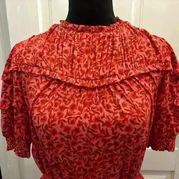 Boden Yoke Detail Jersey Mini Dress Pink Floral Tie Waist NWT size 4P - Picture 6 of 14